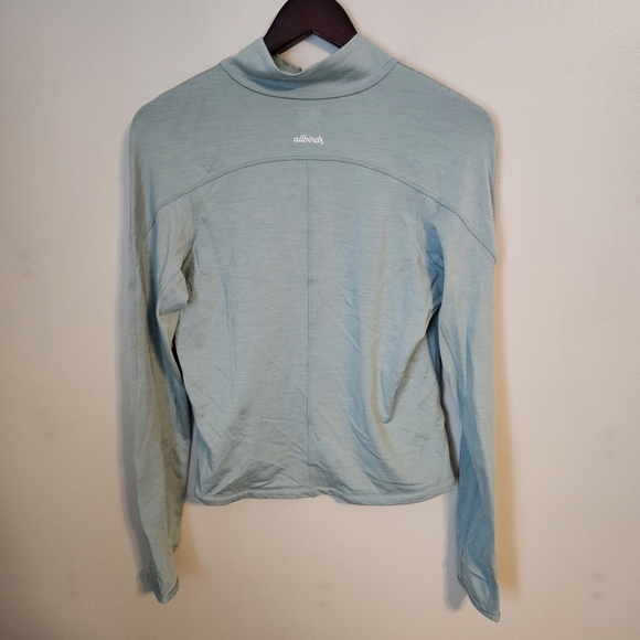 Allbirds Quarter Zip Pullover Natural Run Mid Layer Green Hush Athleisure Casual - Picture 3 of 9